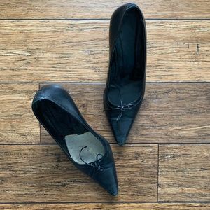 Furla - Black Pointed Toe Laced Heels Pumps